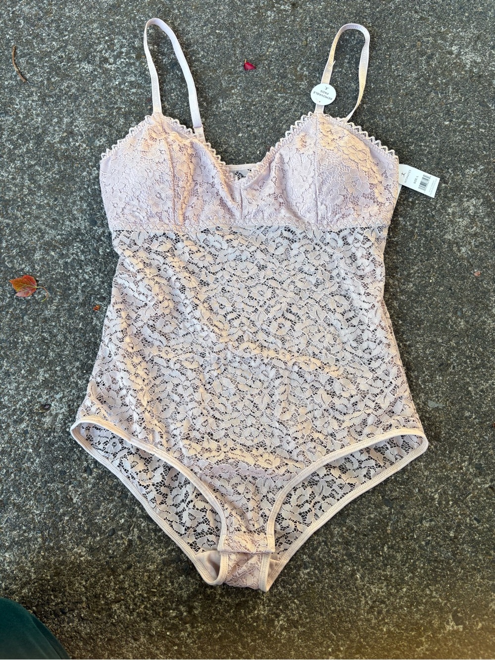 Danskin Light Mauve Lace Bodysuit